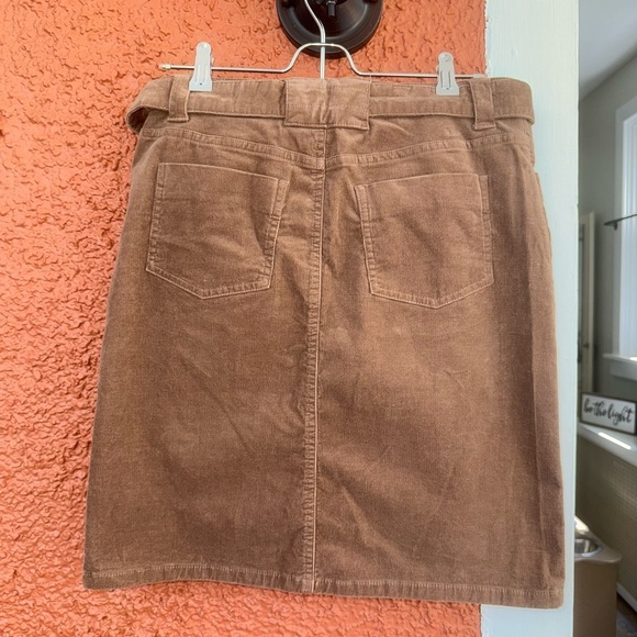 Tommy Hilfiger Corduroy Mini Skirt Belted Brown with Floral Design Size 2 Y2K - Picture 7 of 10